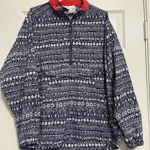 NIKE Vintage 90s Allover tribal Print Nylon Anorak 1/2 Zip Jacket Men M